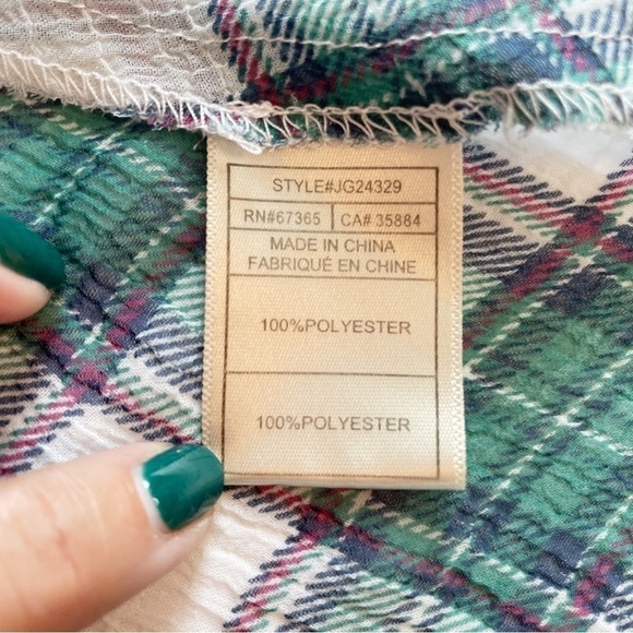 Jack By Steve Madden Barbi Top in Multi Plaid Green Sleeveless Button Front y2k - Picture 5 of 8